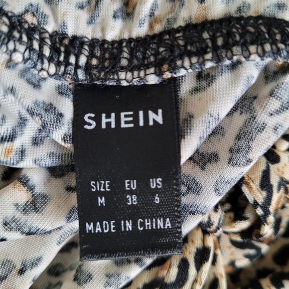 Shein Women Brown Leopard Print Sleeveless Halter Neck Cropped Top Size 6 - Picture 8 of 9